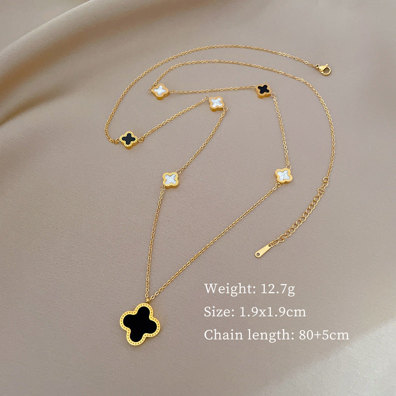 Collana con pendente geometrico minimalista in titanio e acciaio placcato unisex