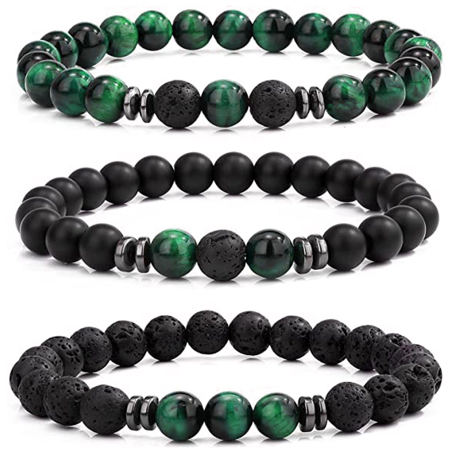 Minimalist Round Agate Geometric Bracelet Set Unisex