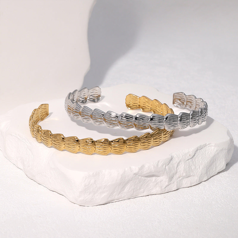 Minimalist 18K Gold Plated Stainless Steel Bracelet for Women