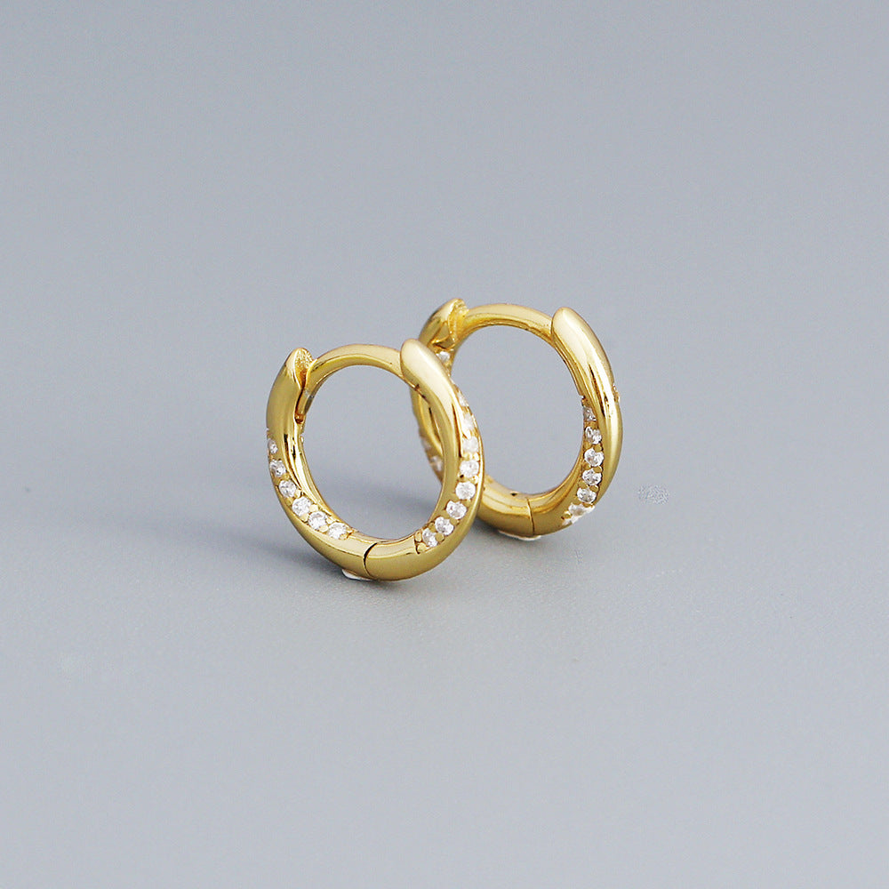 Orecchini a perno geometrici minimalisti in argento sterling 925 con design a spirale