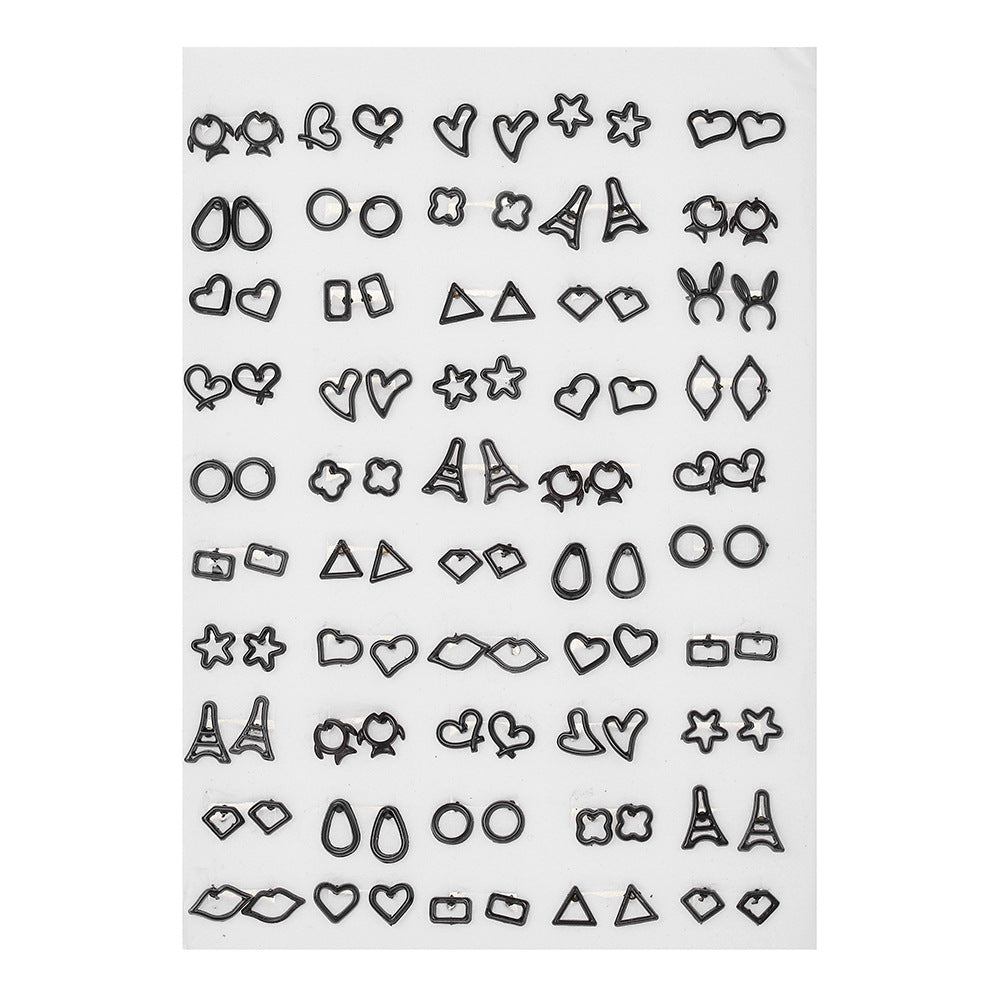 Casual Geometric Round Resin Drip Oil Rhinestone Stud Earrings with Stainless Steel Posts