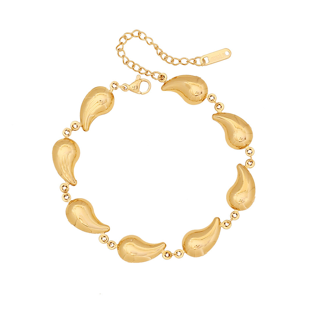 Bracciale personalizzato da donna in acciaio inossidabile con cuore e motivo floreale e finitura placcata