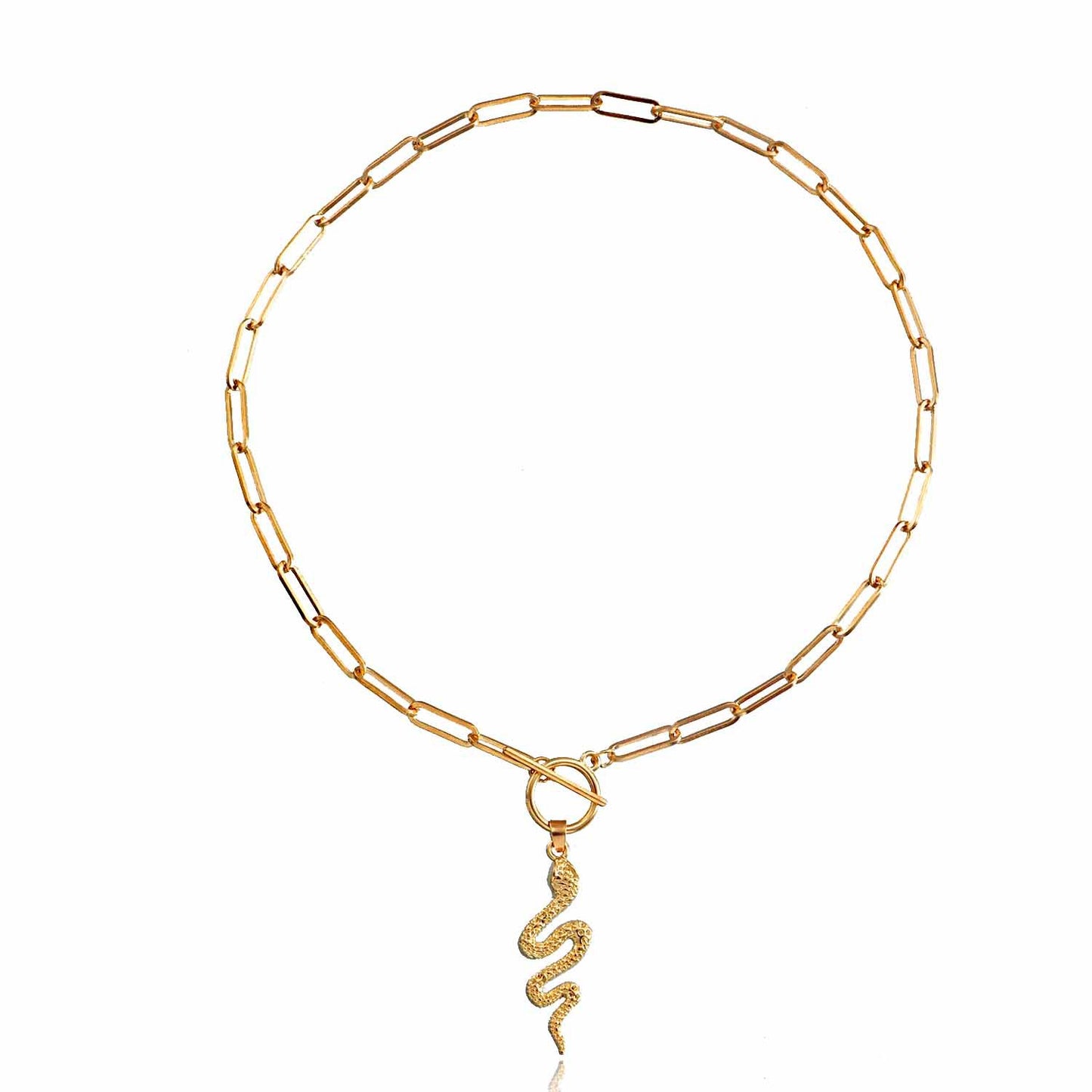 Minimalist Vintage Geometric Pendant Necklace with Tassel Detail and Snake Chain in Alloy with Plated Finish