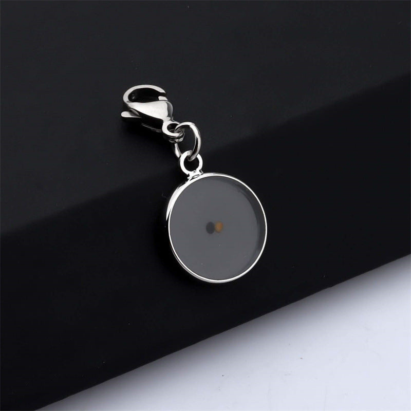 Minimalist Geometric Stainless Steel Necklace with Titanium Steel Pendant on O-Chain for Women