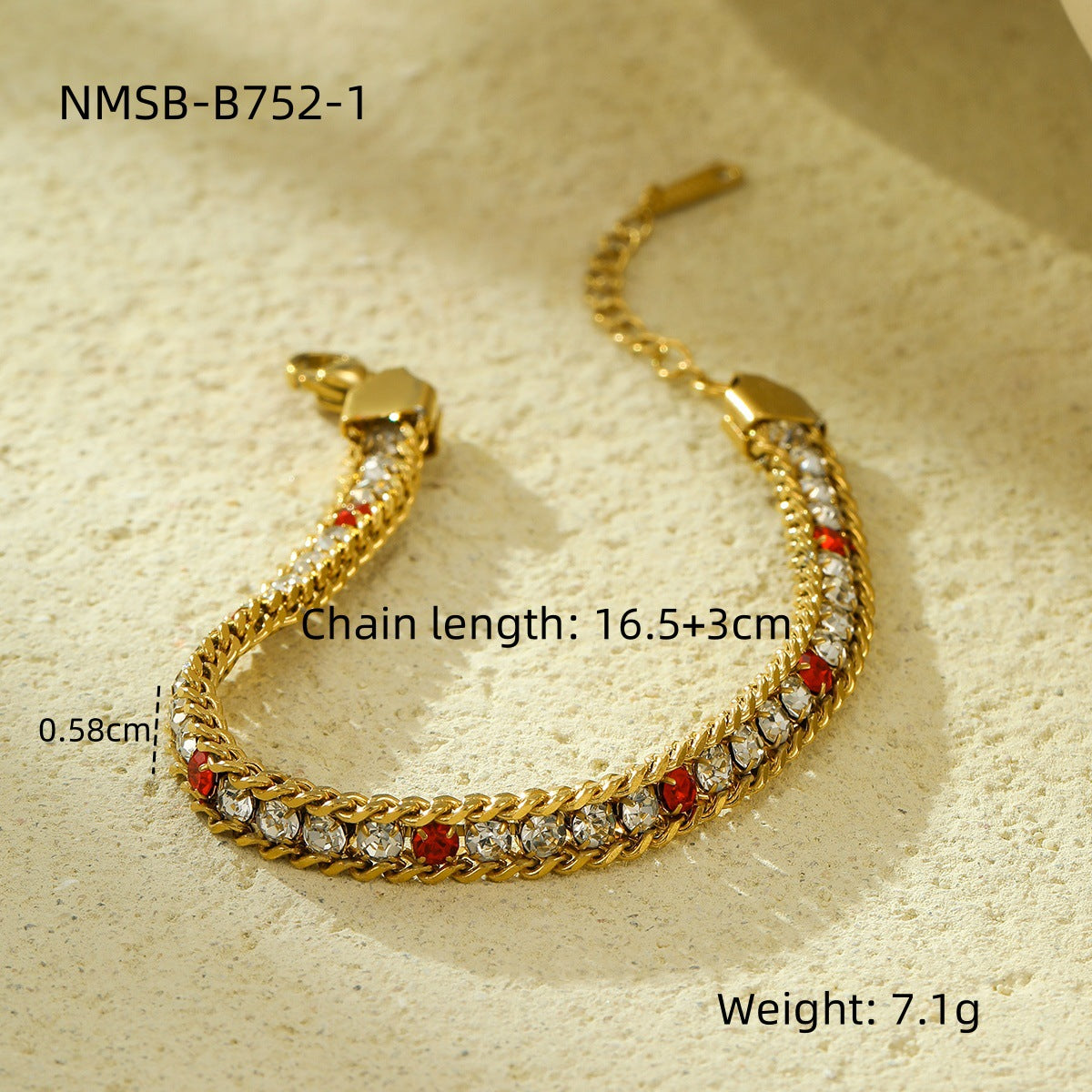 Minimalist Titanium Steel Bracelet for Women with Colorful Zircon Inlay and Plated Finish