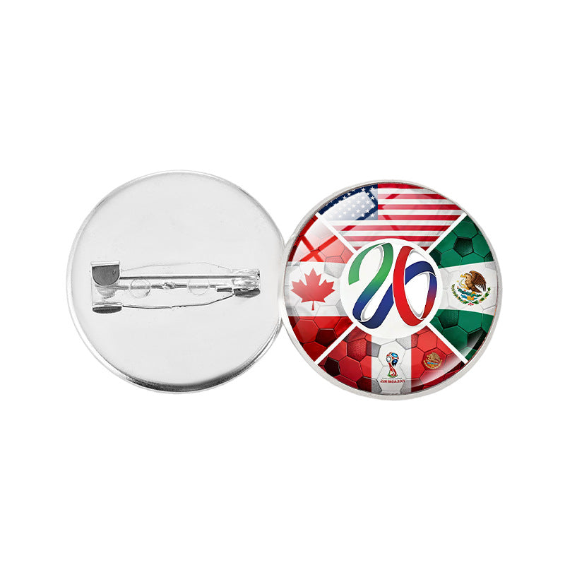 Spilla a distintivo unisex in lega placcata con forme geometriche e design sportivo a cartone animato