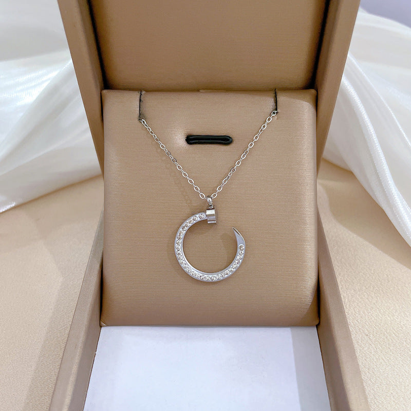 Collana in acciaio al titanio geometrica minimalista per unisex con catena irregolare