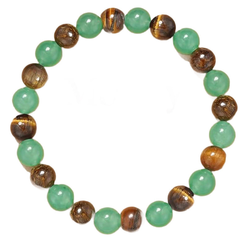 Minimalist Natural Stone Tiger Eye Amethyst Citrine Round Geometric Bracelet Unisex