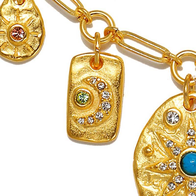 Casual 18K Gold PVD Stainless Steel Teardrop Star Pendant Necklace