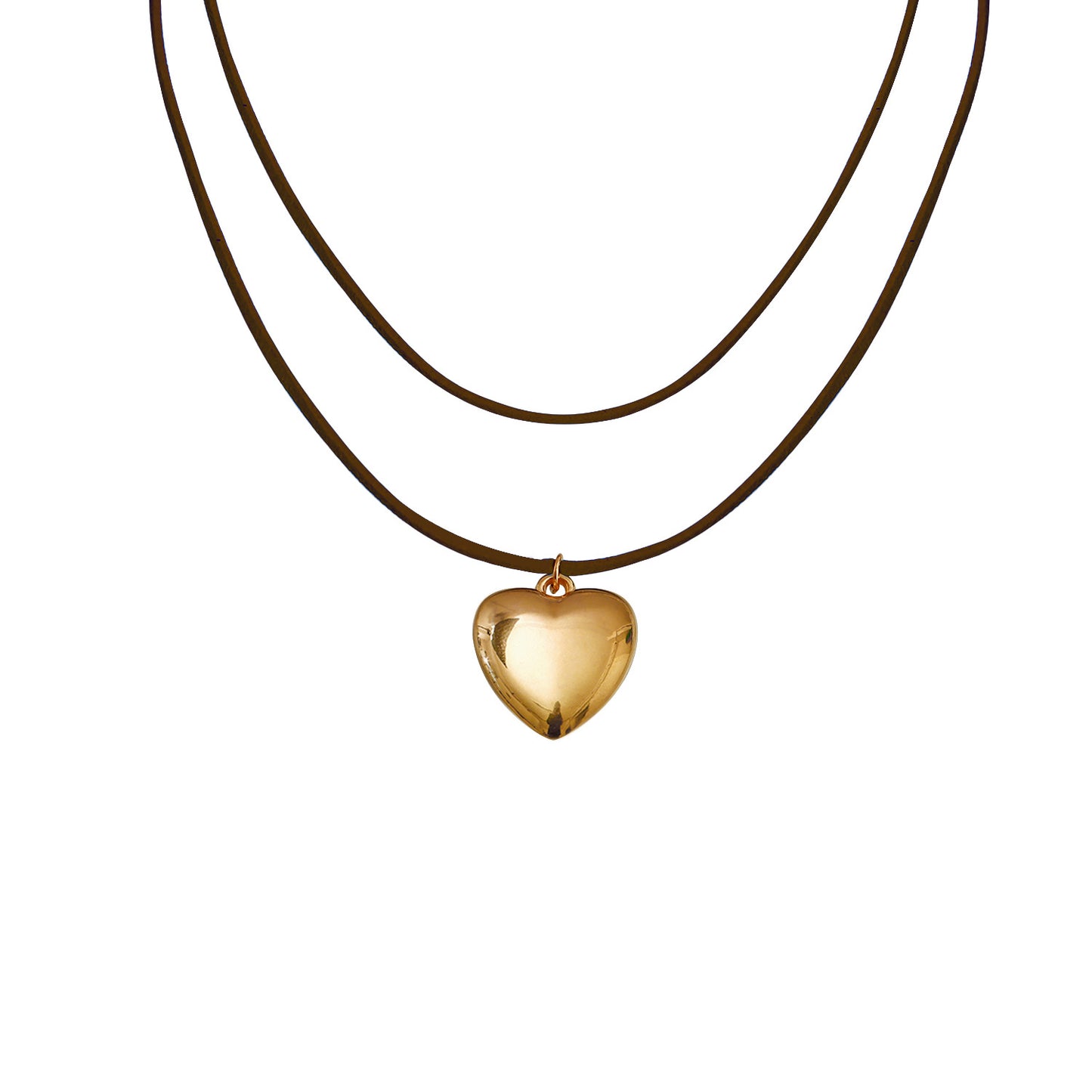 Minimalist Adjustable Choker Necklace with Geometric Heart Pendant in Alloy with Plated Finish for Women