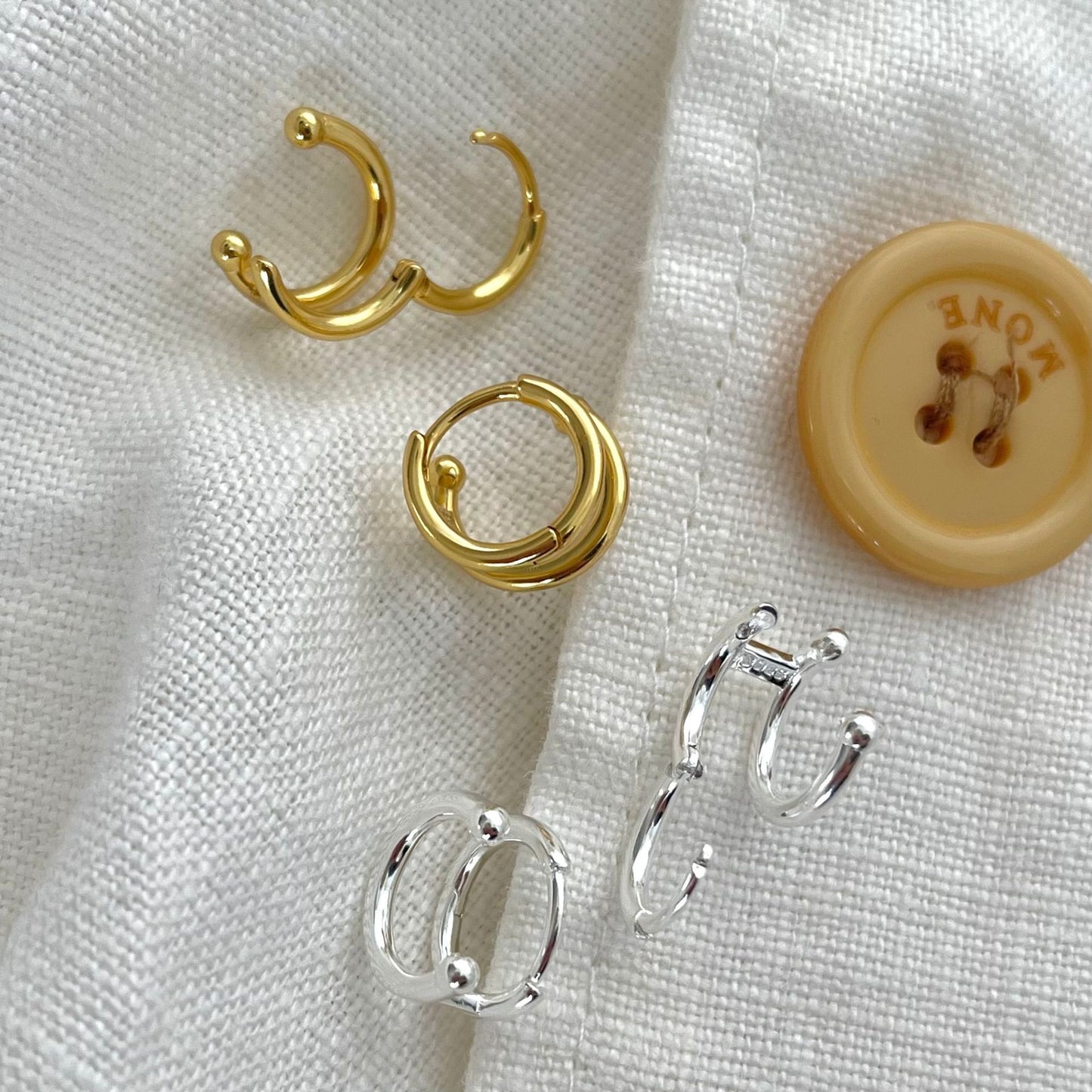 Minimalist Sweet 925 Sterling Silver Plated Geometric Letter Number Hoop Earrings for Women