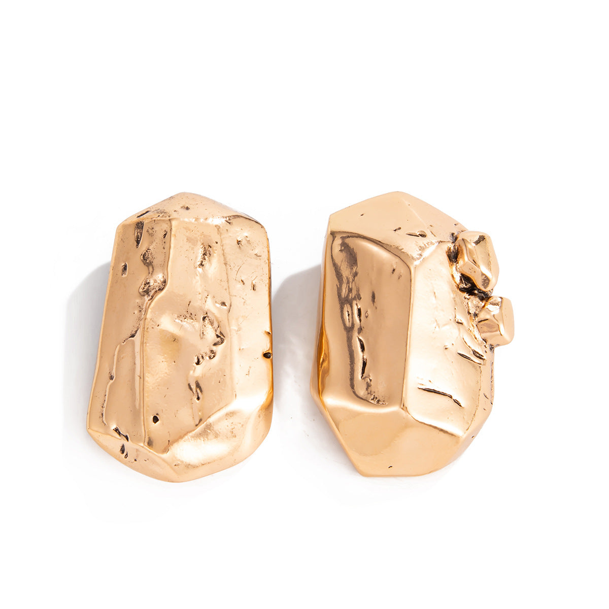 Vintage Streetwear Geometric Zinc Alloy Plated Irregular Stud Earrings for Women
