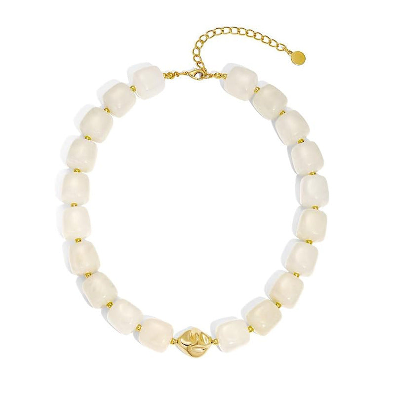 Casual Geometric Resin Polished Necklace for Women