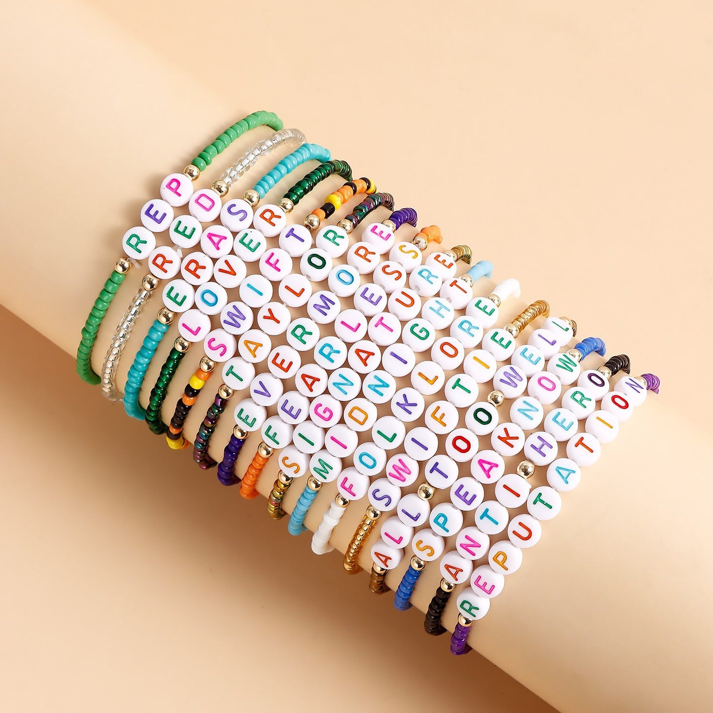 Bohemian Geometric Beaded Bracelet with Plated Finish for Women
