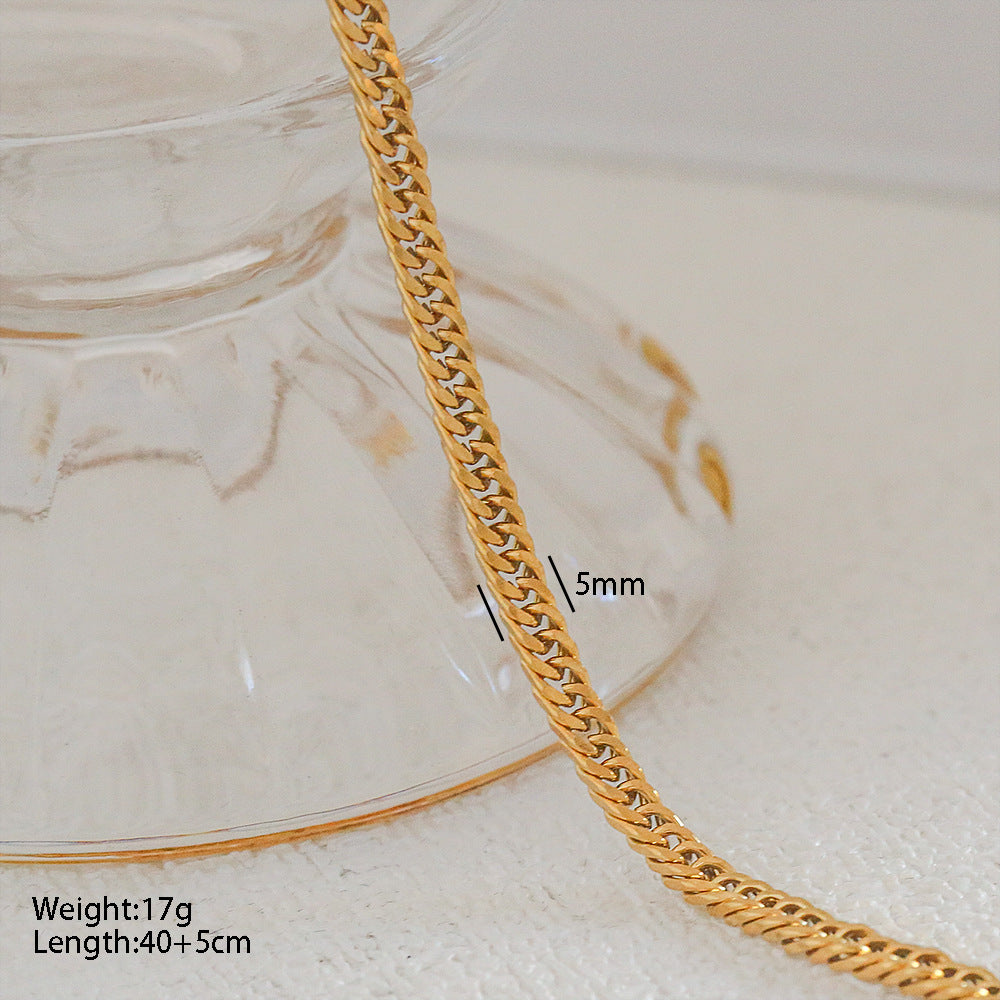 Collana a Catena a Serpente Minimalista in Acciaio Inossidabile da Abbinare Ciondolo in Acciaio al Titanio Design a Cartone Animato a Forma di U Stile Medaglione Unisex