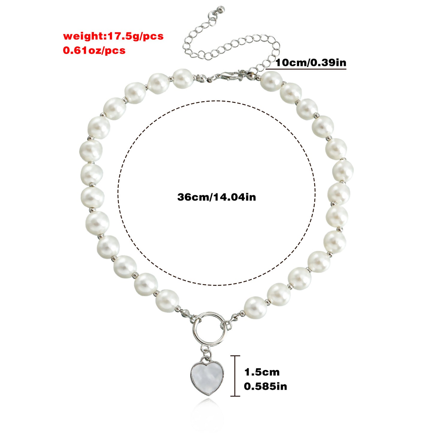 Sweet Minimalist Heart-Shaped Mother-of-Pearl Pendant Necklace with Gold-Plated Alloy Chain for Women