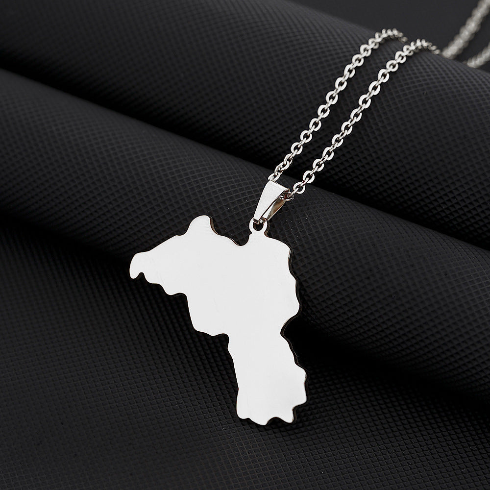Collana con Pendente Geometrico Vintage in Acciaio Inossidabile con Finitura Smaltata per Uso Unisex