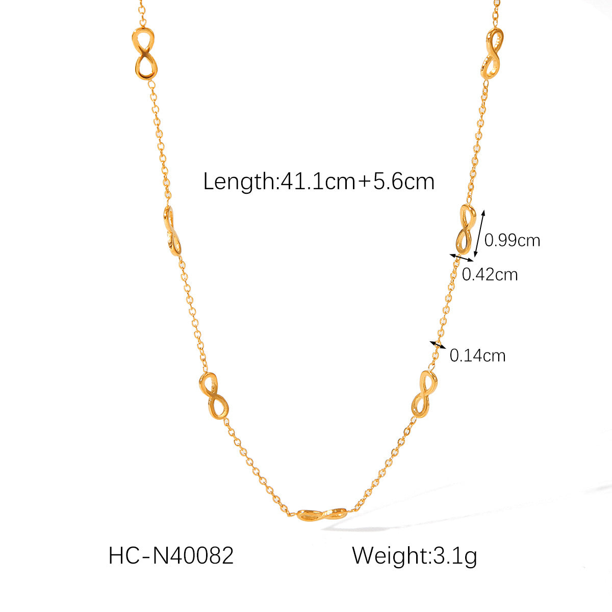 Collana con Ciondolo Numerico Geometrico Minimalista da Donna in Acciaio al Titanio Placcato Oro 18K