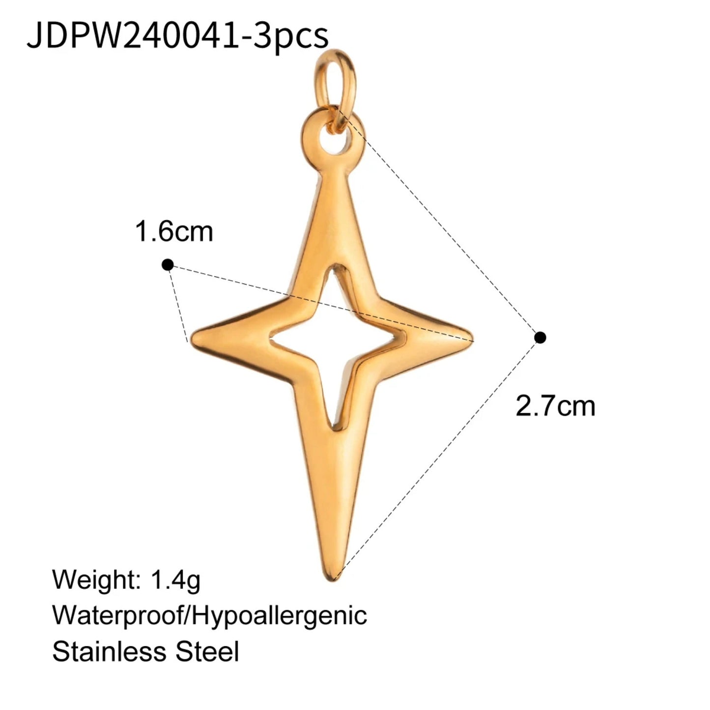 Minimalist Gold Plated Titanium Steel Star Necklace with Stainless Steel Pendant