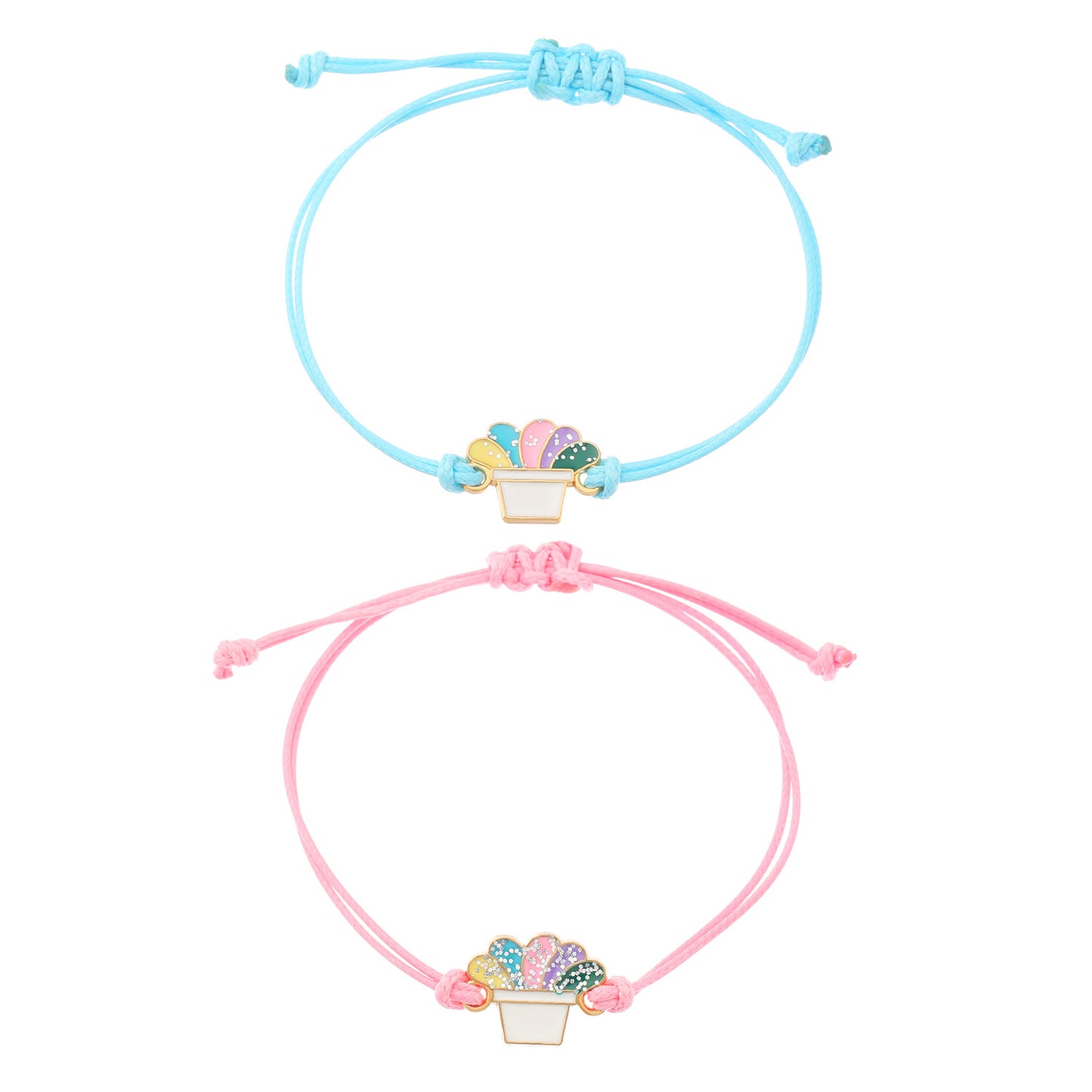 Sweet Heart Star Butterfly Floral Alloy Bracelet Unisex Handmade Woven Cord