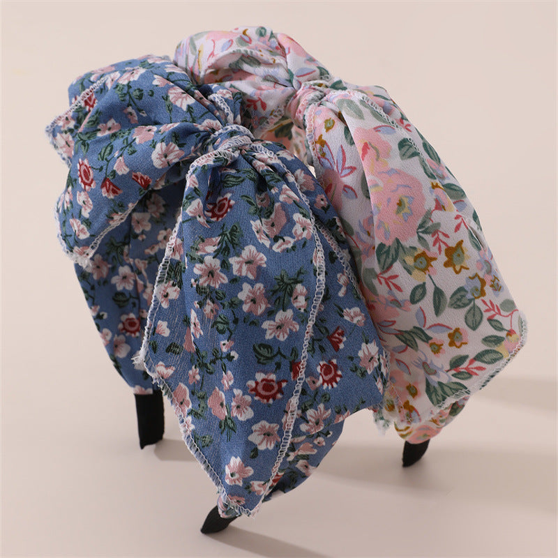Cerchietto per bambini con fiocco e finiture in pizzo, in tessuto a pois carino, stile minimalista