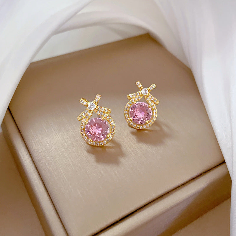 Luxury Titanium Steel Butterfly Pendant Necklace and Earrings Set with Rhinestone Inlay for Women Formal Events