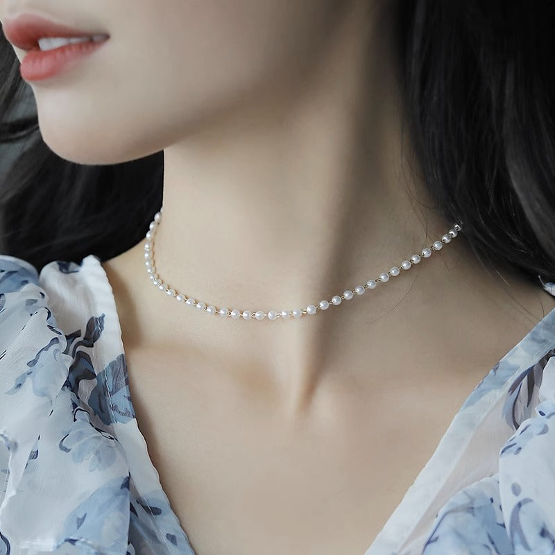 Minimalist French-Style Titanium Steel Clavicle Necklace with Irregular Pendant for Women