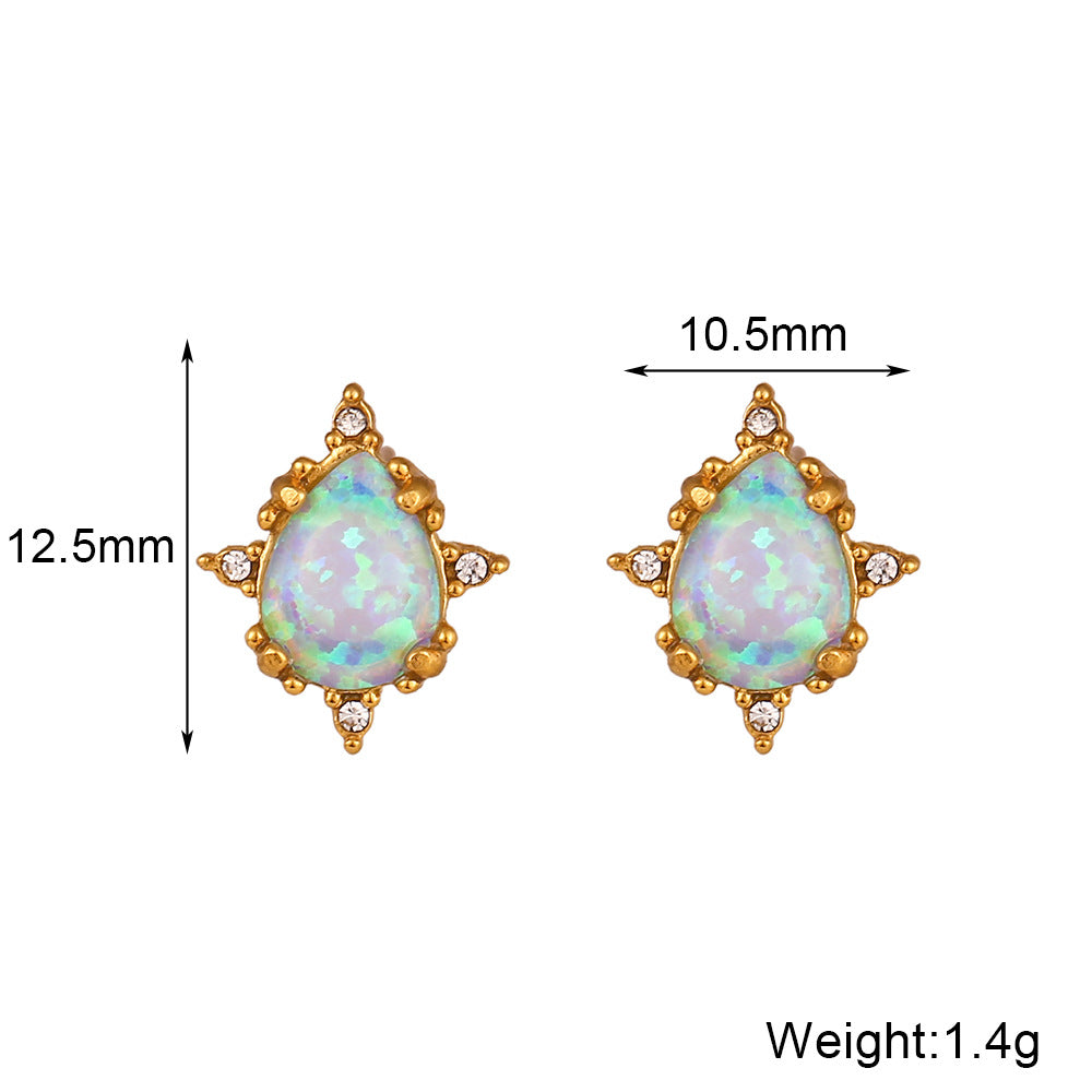 Minimalist Geometric Titanium Steel Earrings with Gold Plating for Women