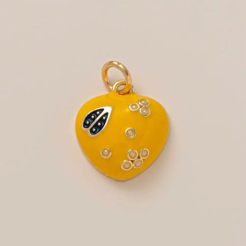Sweet Drip Oil PVD Gold Plated Animal Charm Bar Stainless Steel Necklace with Rhinestone for Women