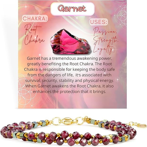 Geometric Natural Stone Crystal Beaded Bracelet Unisex Handmade Jewelry