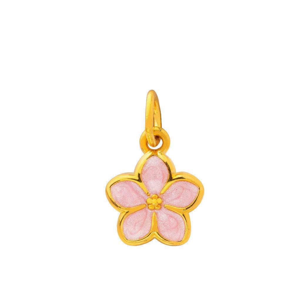 Vintage 18K Gold Plated Stainless Steel PVD Butterfly Heart Floral Charm Bar Pendant