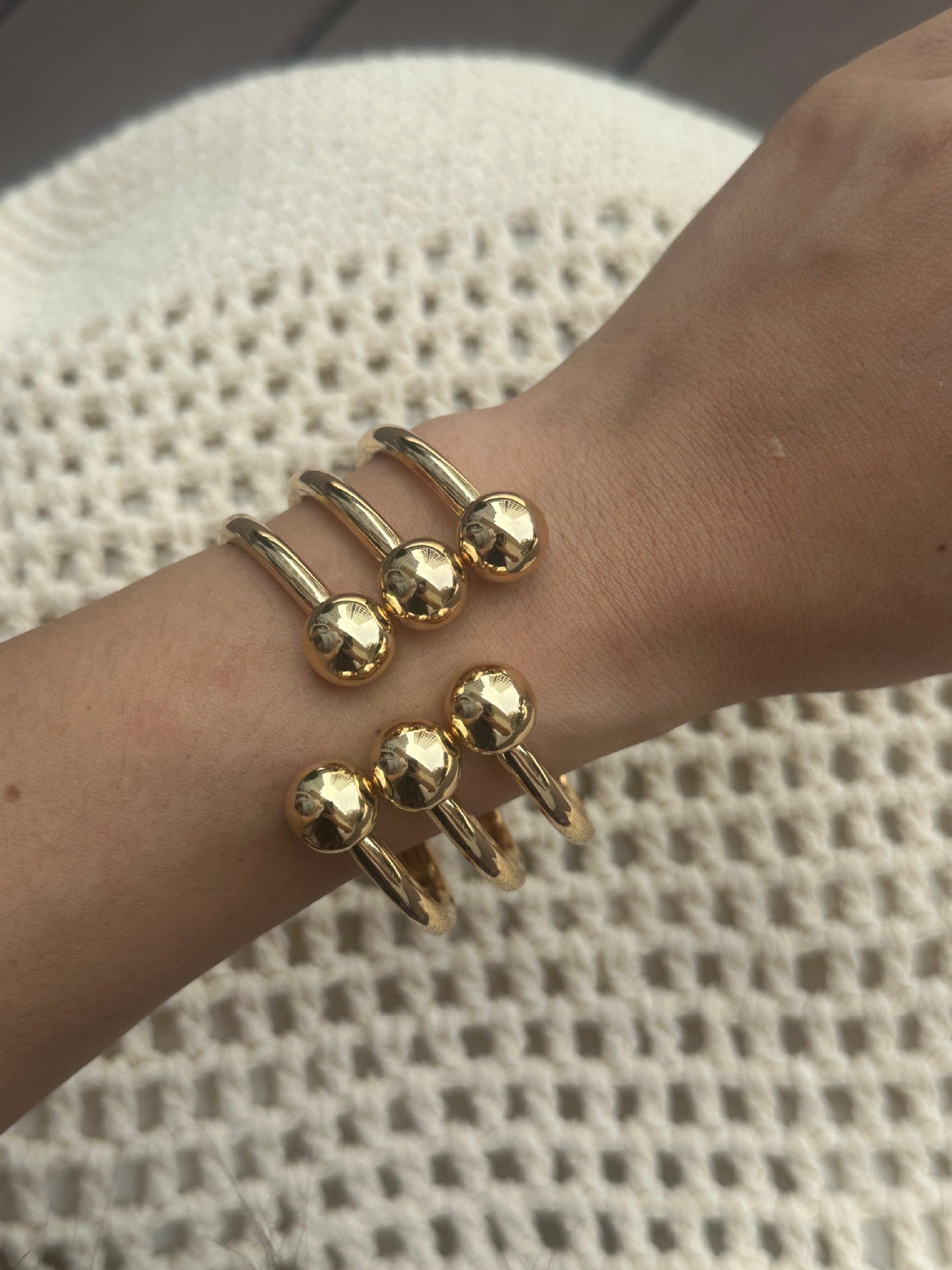 Casual Gradient Geometric Plated Zinc Alloy Stretch Bracelet
