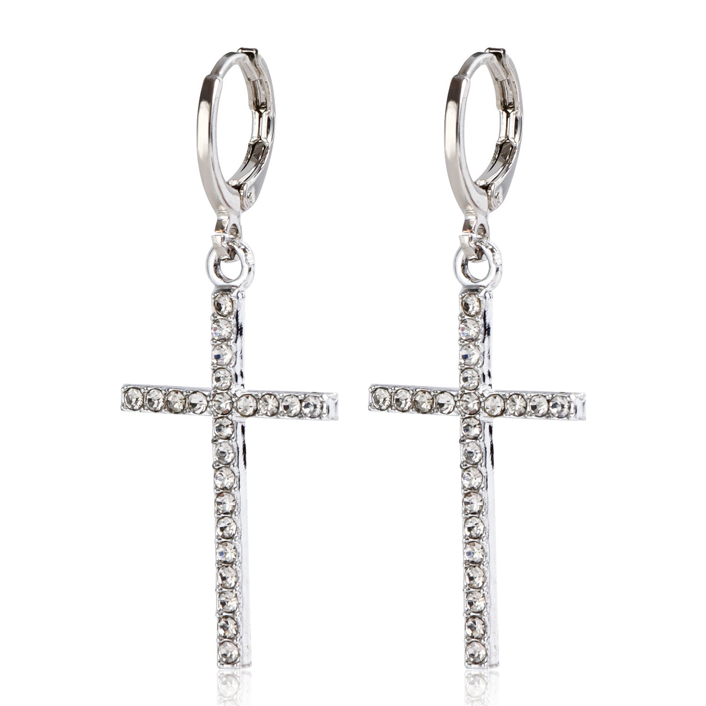 Vintage Geometric Cross Earrings for Women with Plated Metal Finish and Luxe Minimalist Appeal