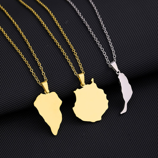 Collana con Pendente Geometrico in Acciaio Inossidabile con Ciondolo in Acciaio al Titanio e Finitura Galvanizzata, Unisex