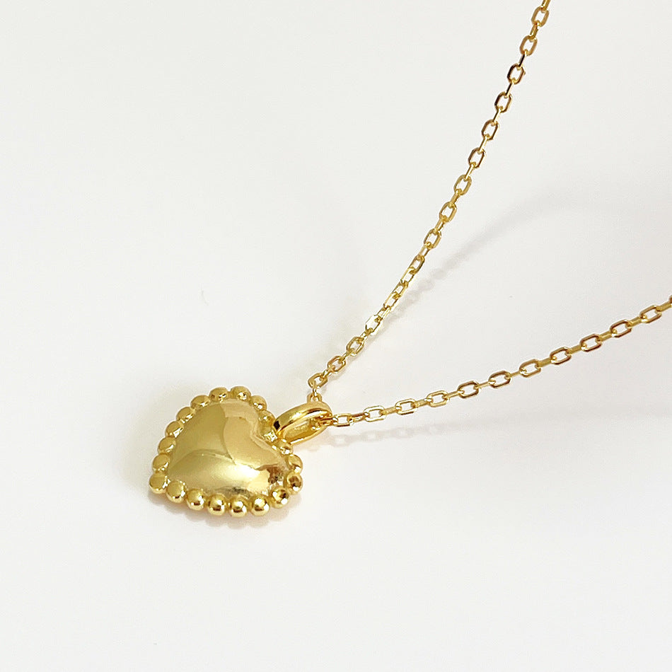 Collana Minimalista Cuore in Argento Sterling 925 Placcato Oro con Ciondolo a Catena