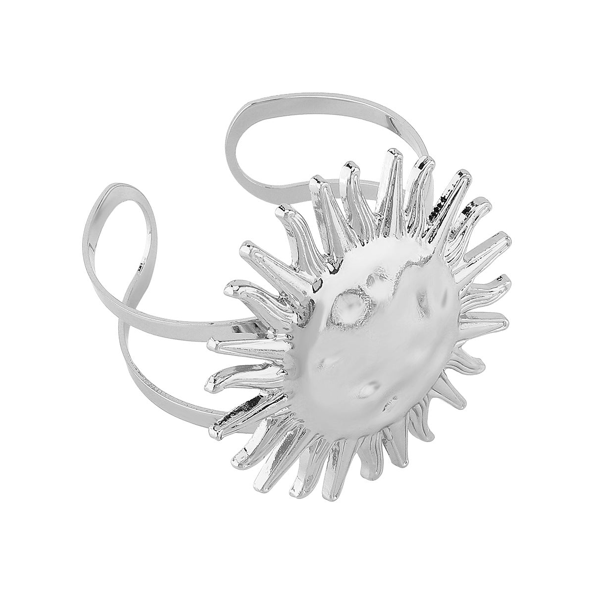 Bracciale Floreale Esagerato in Lega con Finitura Placcata per Donne, Bracciale Rigido Aperto Regolabile con Estetica Instagram e Stile Personalizzato
