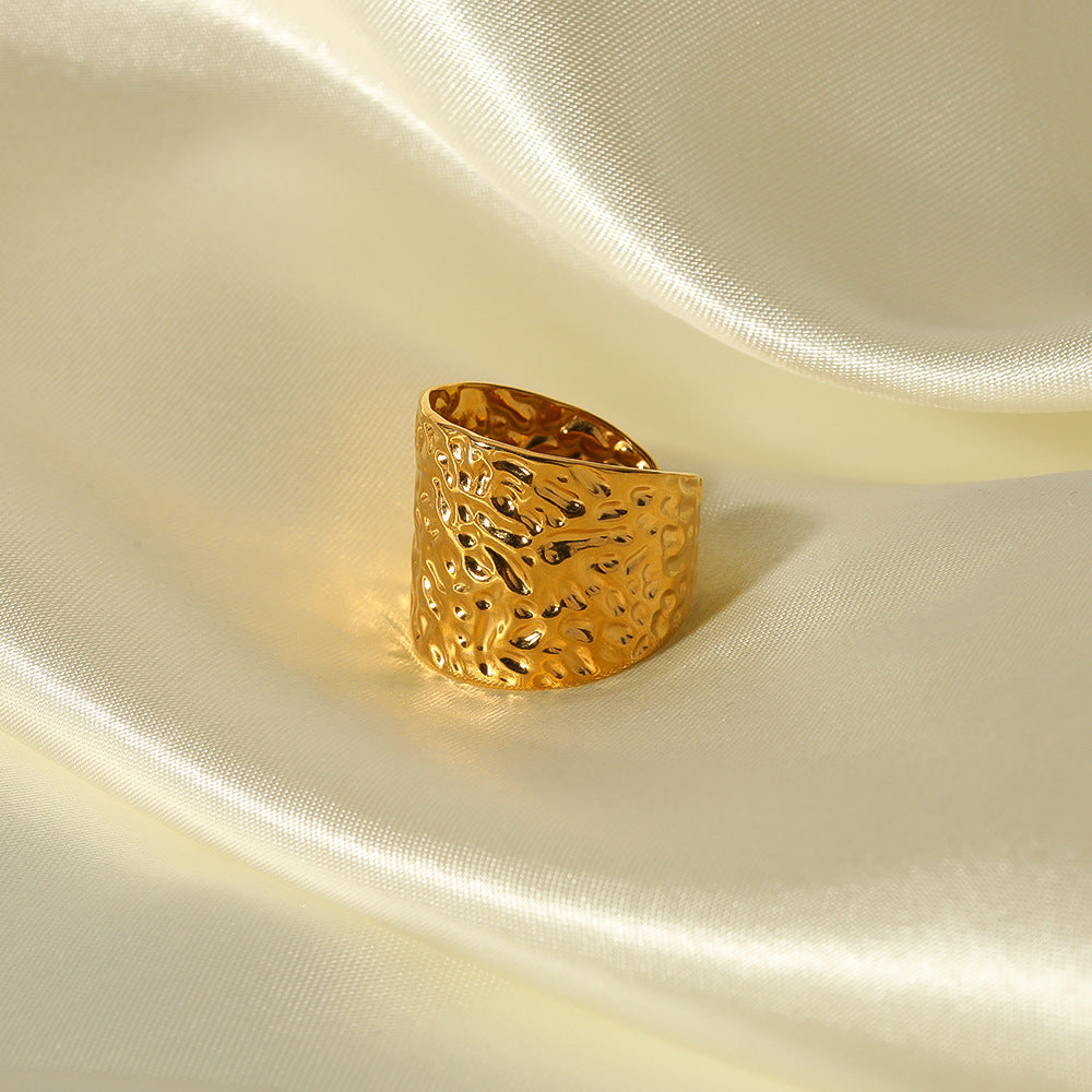 Anello regolabile geometrico minimalista in acciaio inossidabile placcato per donna