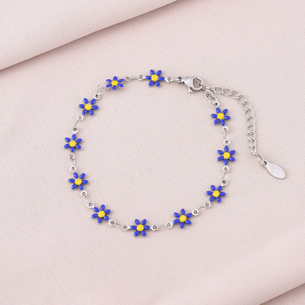 Pulsera geométrica minimalista de acero inoxidable con motivo de pétalos para mujer y hombre, accesorio de moda electrochapado