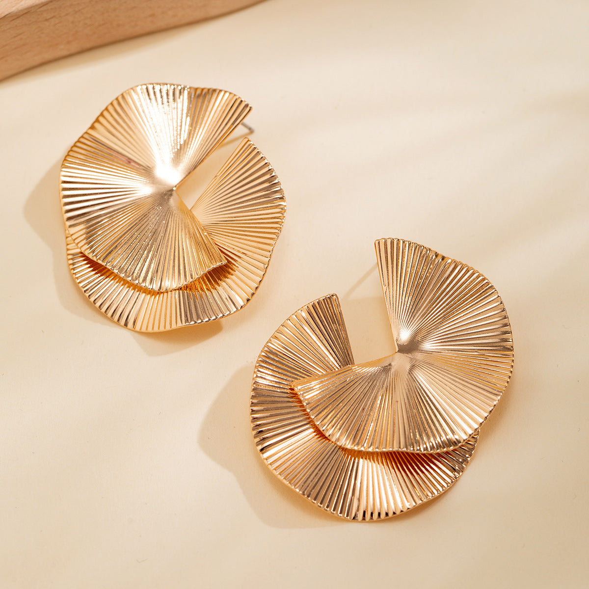 Twisted Design Asymmetric Plated Alloy Earrings for Women