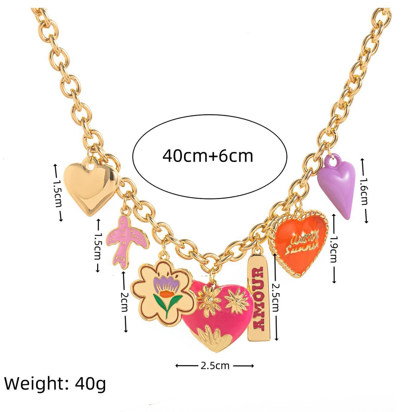Sweet Gold Plated Brass Heart Charm Bar