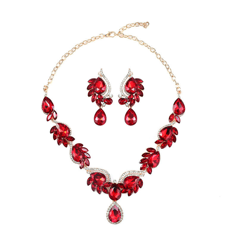 Minimalist Floral and Geometric Alloy Necklace Set for Women with Rhinestone Pendant, Plated Finish, O-Chain Design