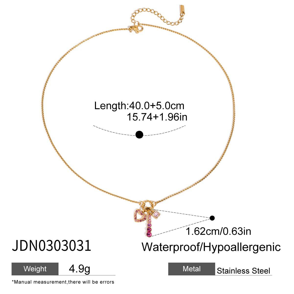Elegant Minimalist Heart Cubic Zirconia Plated Stainless Steel Necklace for Women