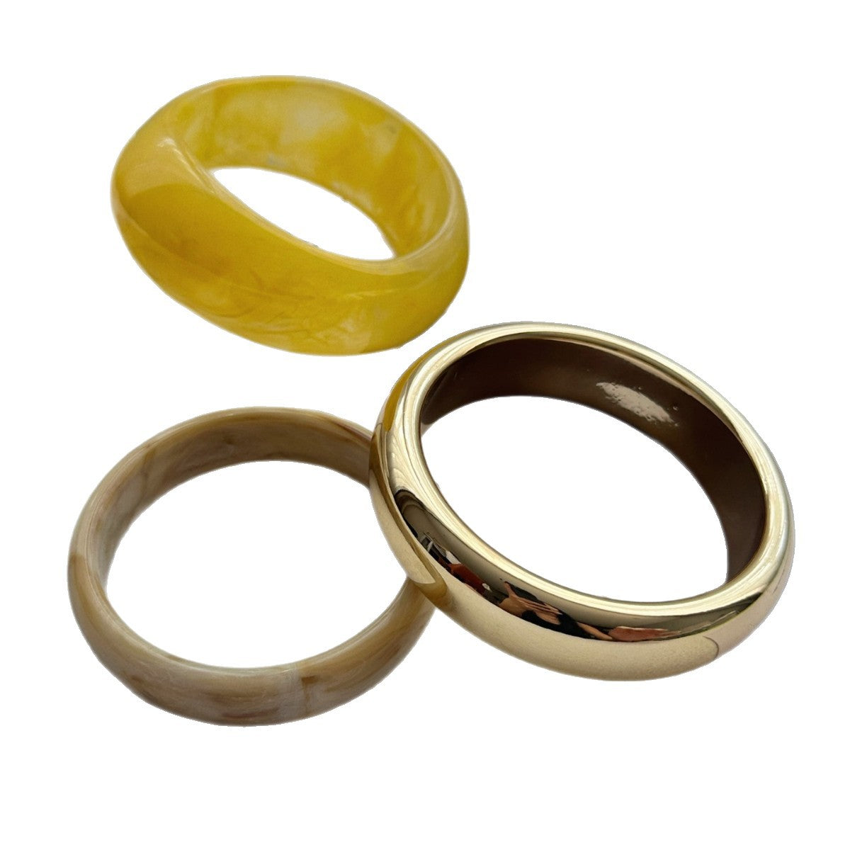 Bracciale Vintage Rotondo Geometrico in Resina Acrilica con Gocciolamento a Olio e Fantasia Sfumata per Donna