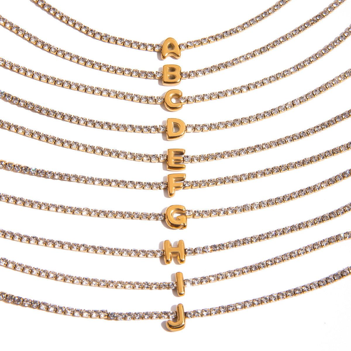 Elegant Geometric Stainless Steel Letter Bracelet for Women with Plating Finish, Hypoallergenic Titanium Steel Jewelry