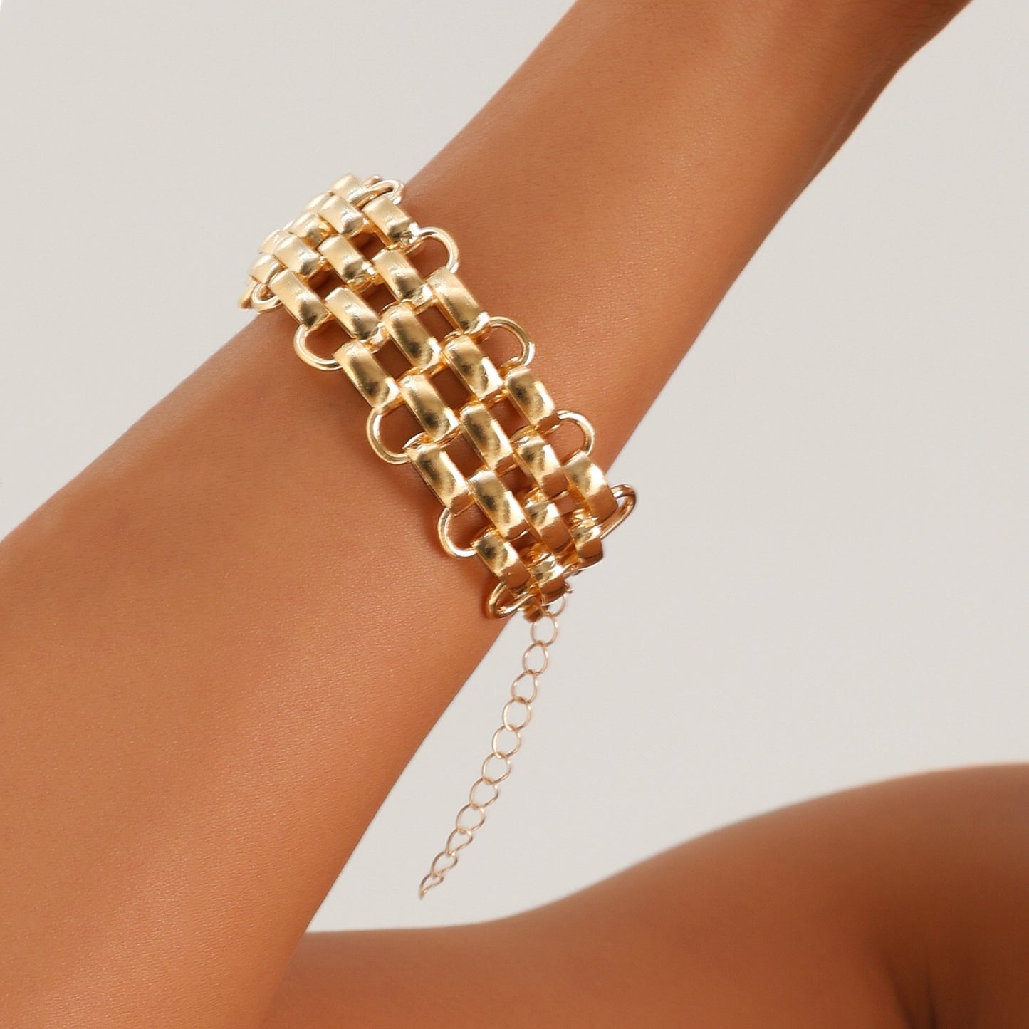 Collar colgante geométrico estilo punk con cadena de metal chapado grueso para mujer, accesorio de moda