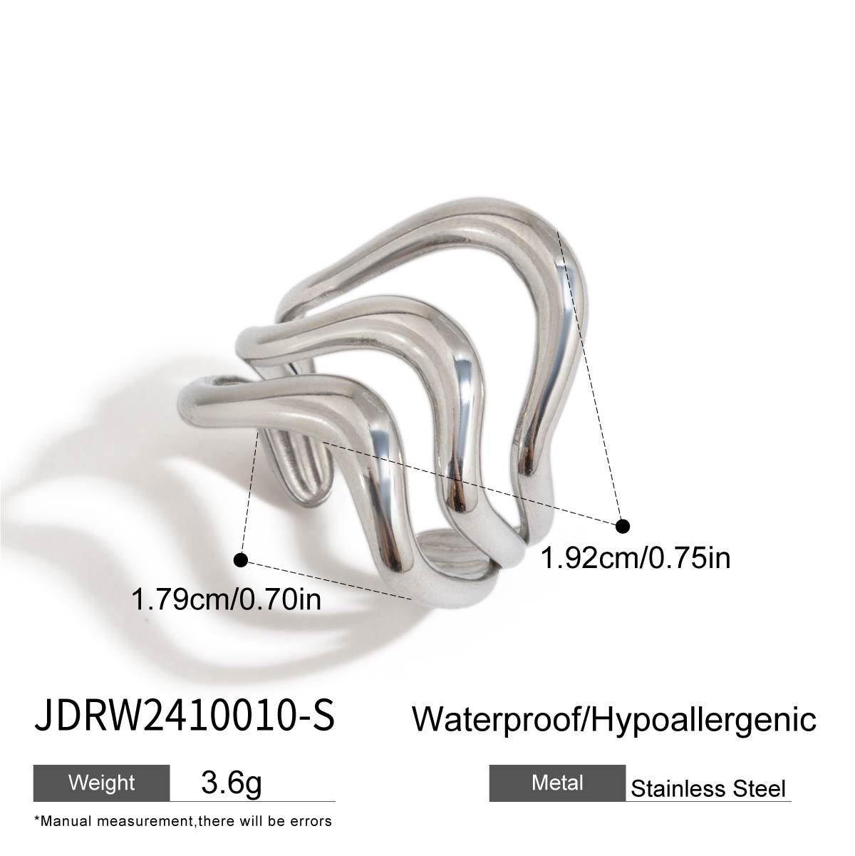 Geometric Plated Stainless Steel Ring for Women