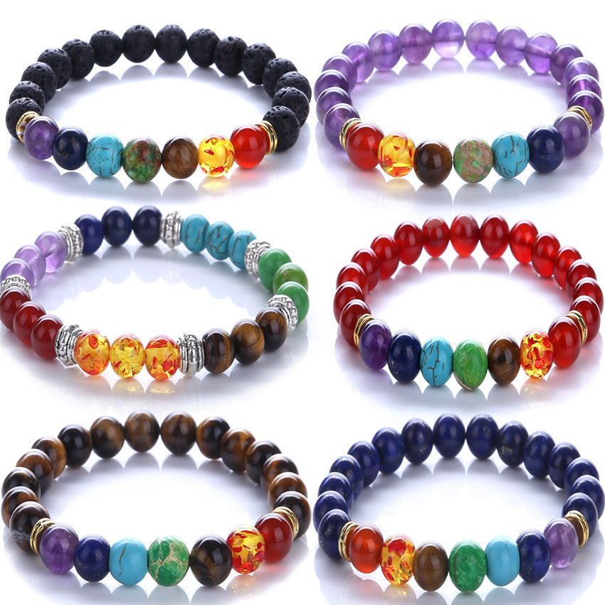 Geometric Agate and Crystal Bracelet Unisex