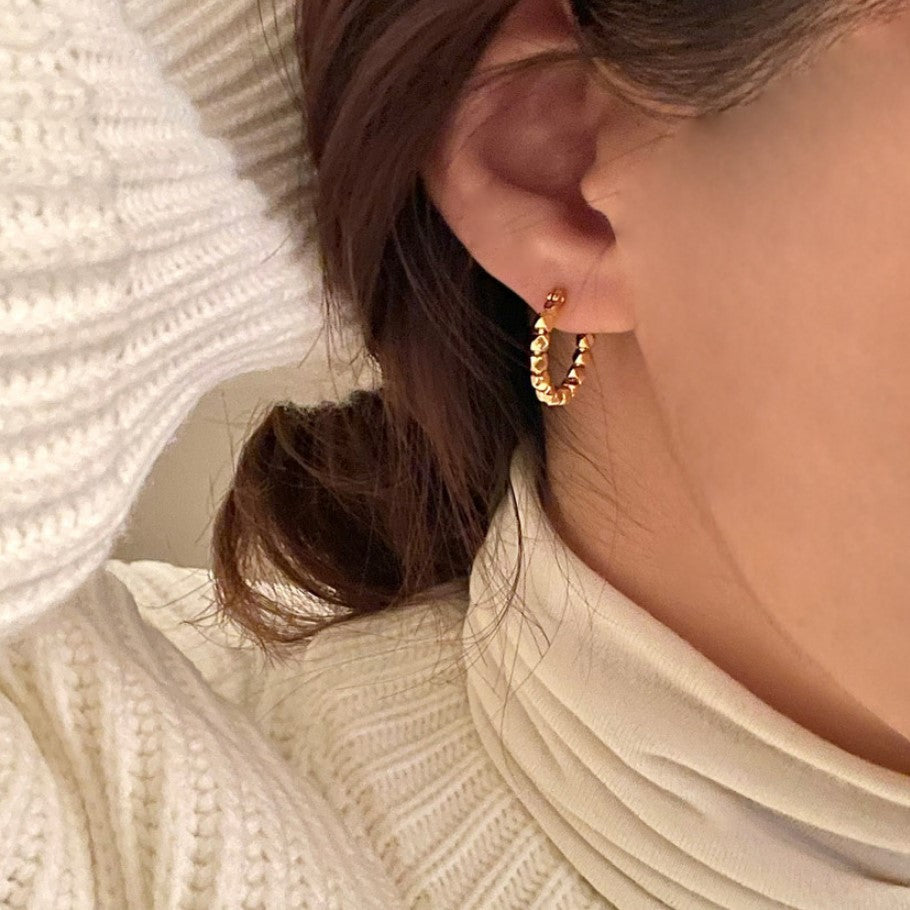 Minimalist Star-Shaped S925 Sterling Silver Hoop Earrings with Dot and Geometric Accents