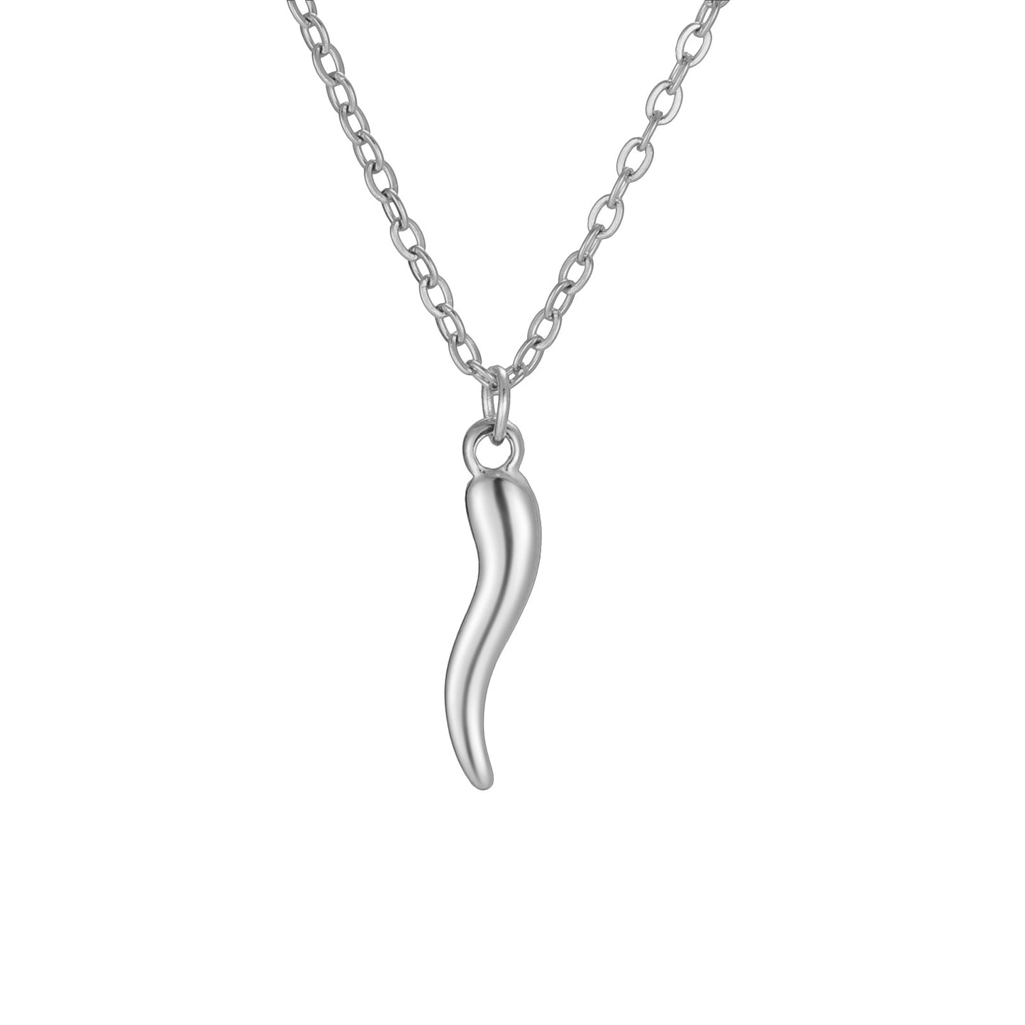 Sweet Geometric 18K Gold Plated Stainless Steel Necklace with Curb Chain for Unisex
