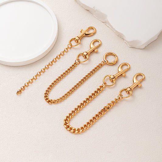 Vintage Elegant Heart Teardrop Alloy Plated Bag Charm with Cable Chain